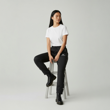 Leather and Fleece Joggers
