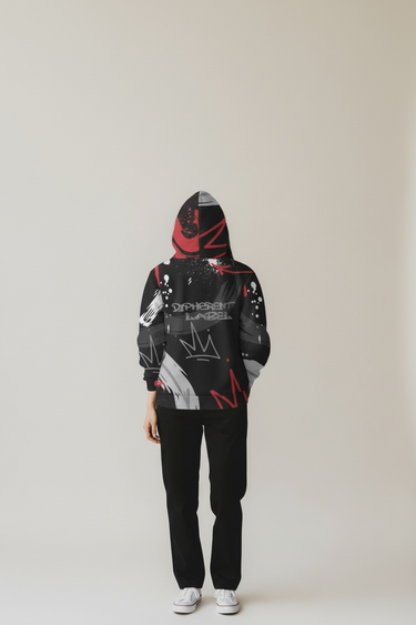 Womens Abstract Graffiti Hoodie