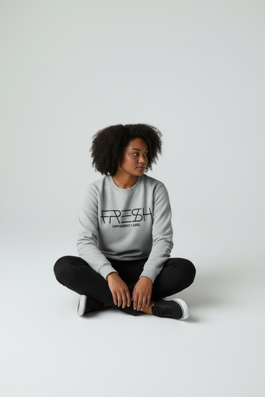 Gray FRESH 3D Embroidery Sweatshirt