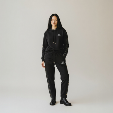 Leather and Fleece Asymmetrical Hoodie