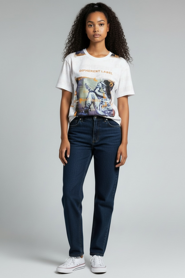 Dipherent Label Graphic Tee