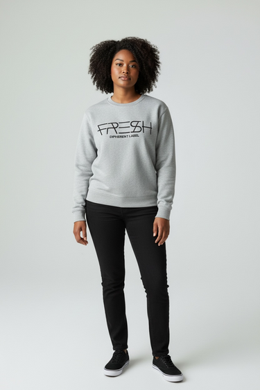Gray FRESH 3D Embroidery Sweatshirt