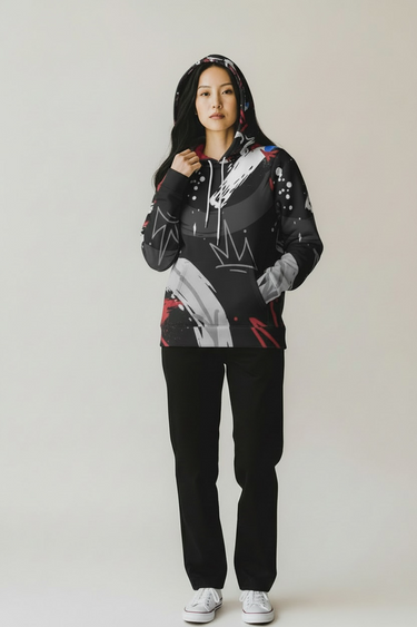 Womens Abstract Graffiti Hoodie