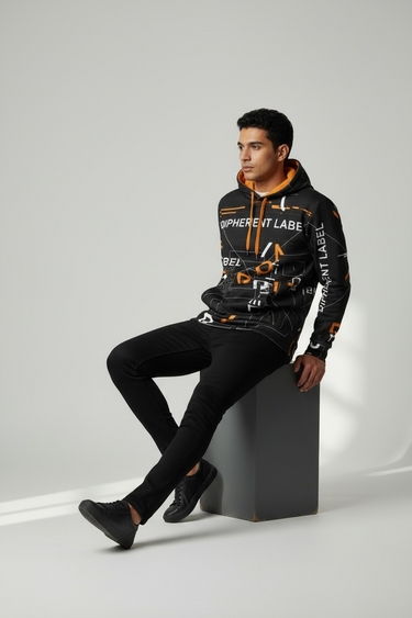 Typography Pullover Hoodie