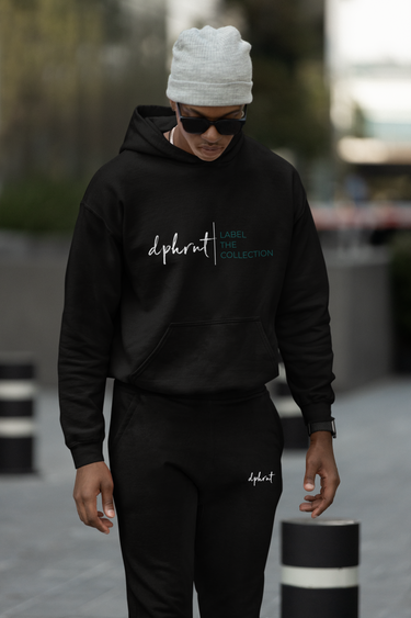 "DPHRNT" Label Collection Black Jogger Set