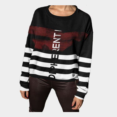 Brush Stripe French Terry Crewneck Pullover