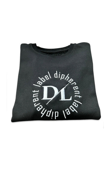 Unisex Black 3D Embroidery Logo Sweatshirt
